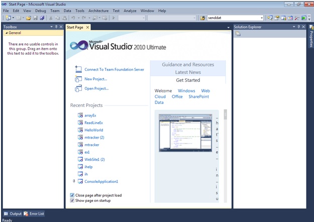 Visual Studio .net 2010